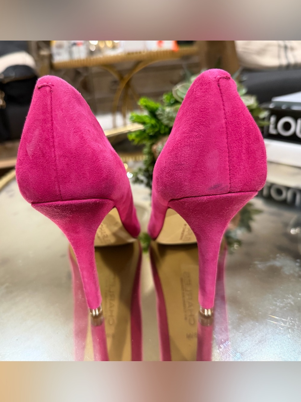 Charles by Charles David Hot Pink Suede Pointed-Toe Pumps size 8.5 - Picture 6 of 9